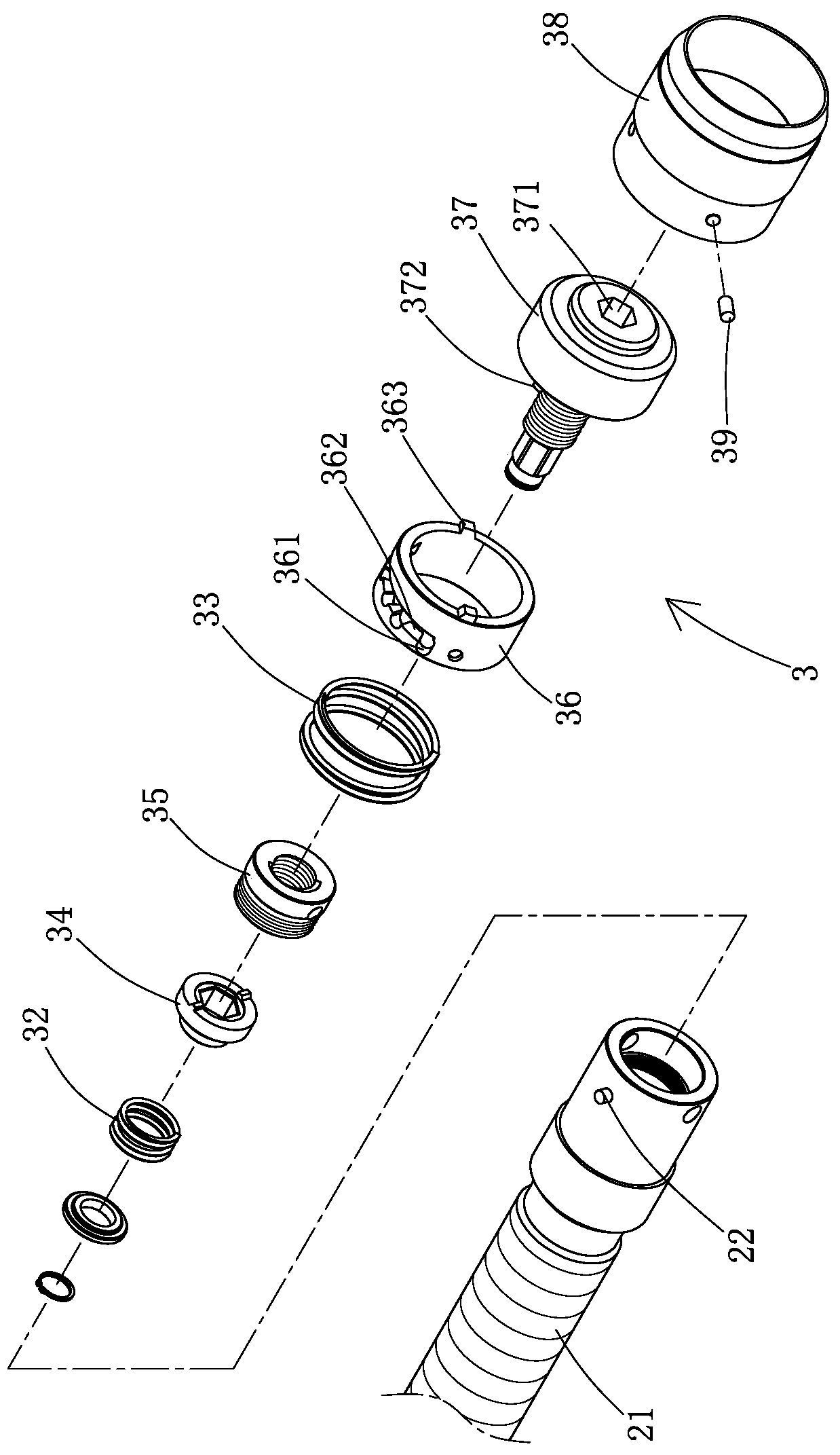 Pressure-adjusting structure for double-force-type vice