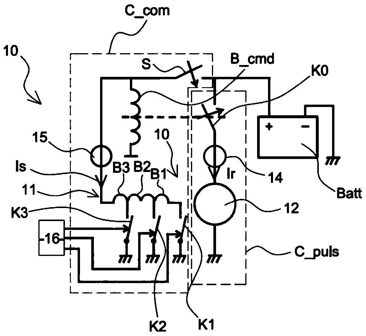 Flux switching rotating electrical machine for traction for motor vehicle