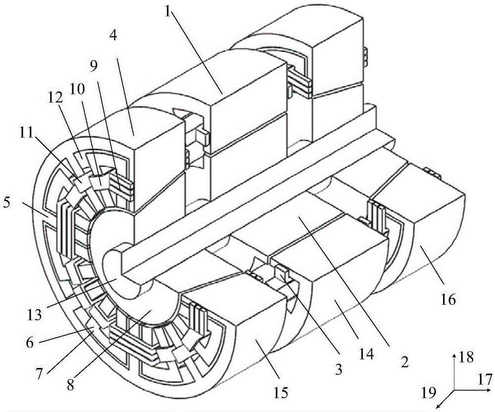 Taper magnetic bearing switched reluctance motor and control method thereof