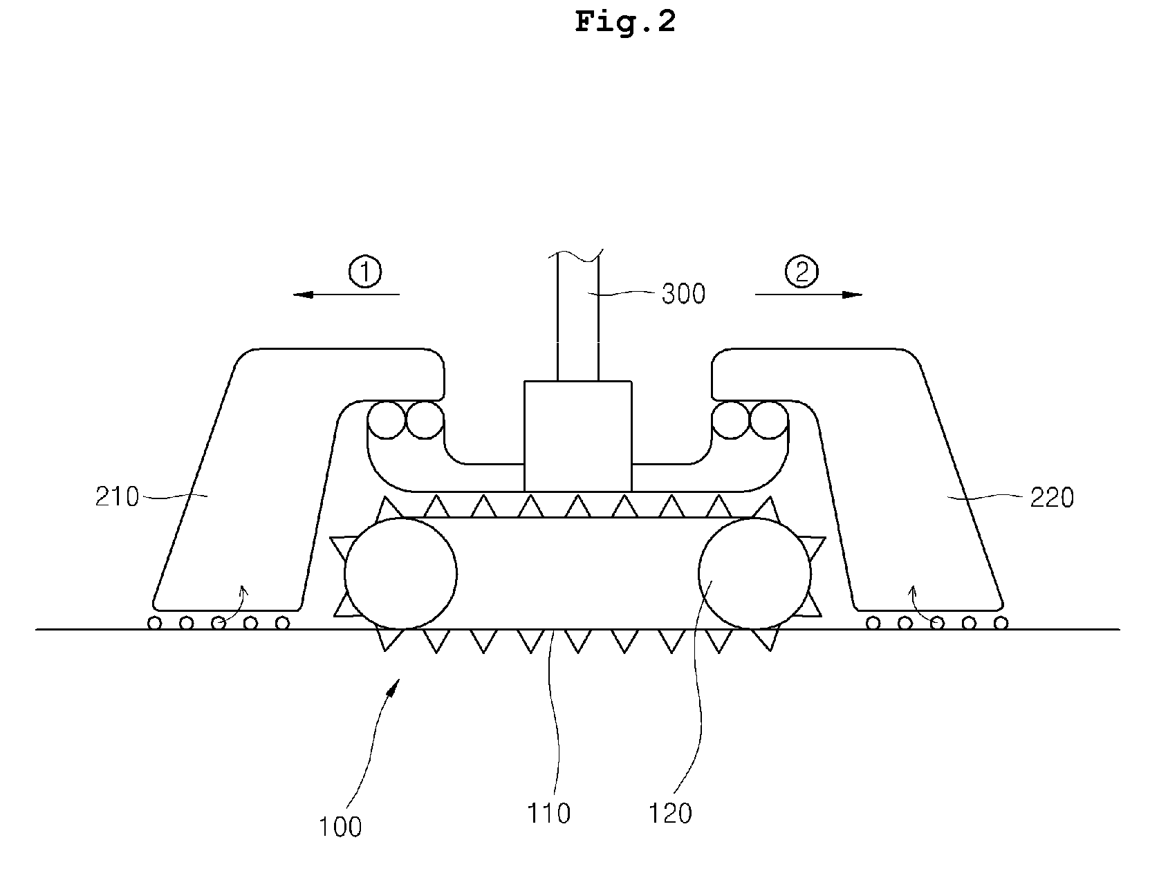 Apparatus for bi-directionally mining manganese nodule