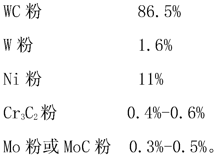 Non-magnetic hard alloy for instrument shaft and preparation method thereof