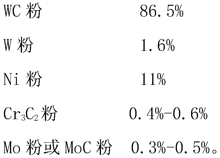 Non-magnetic hard alloy for instrument shaft and preparation method thereof