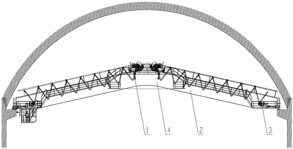 Traction type arch-bridge crane of crane carriage