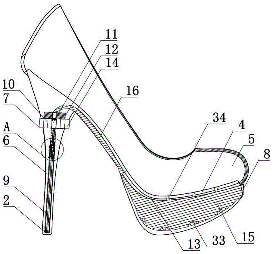 Self power supply magnetorheological liquid high-heeled shoes