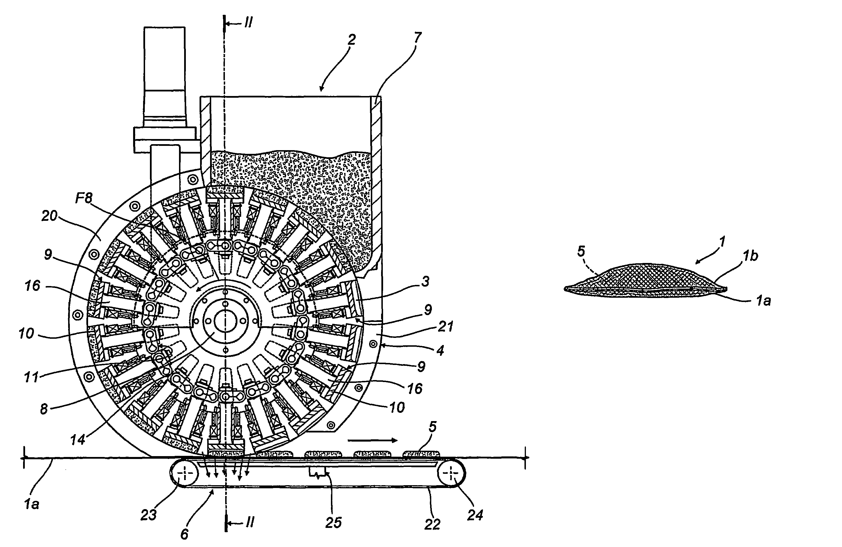 Device for dosing and forming disks for pods containing a product for infusion