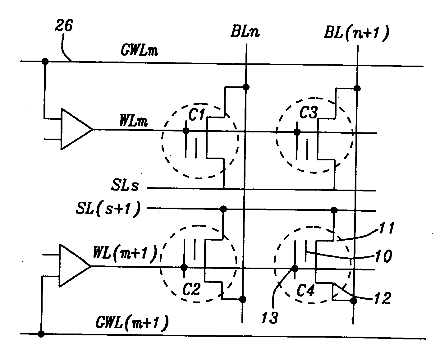 Floating gate memory with split-gate read transistor and split gate program transistor memory cells and method for making the same