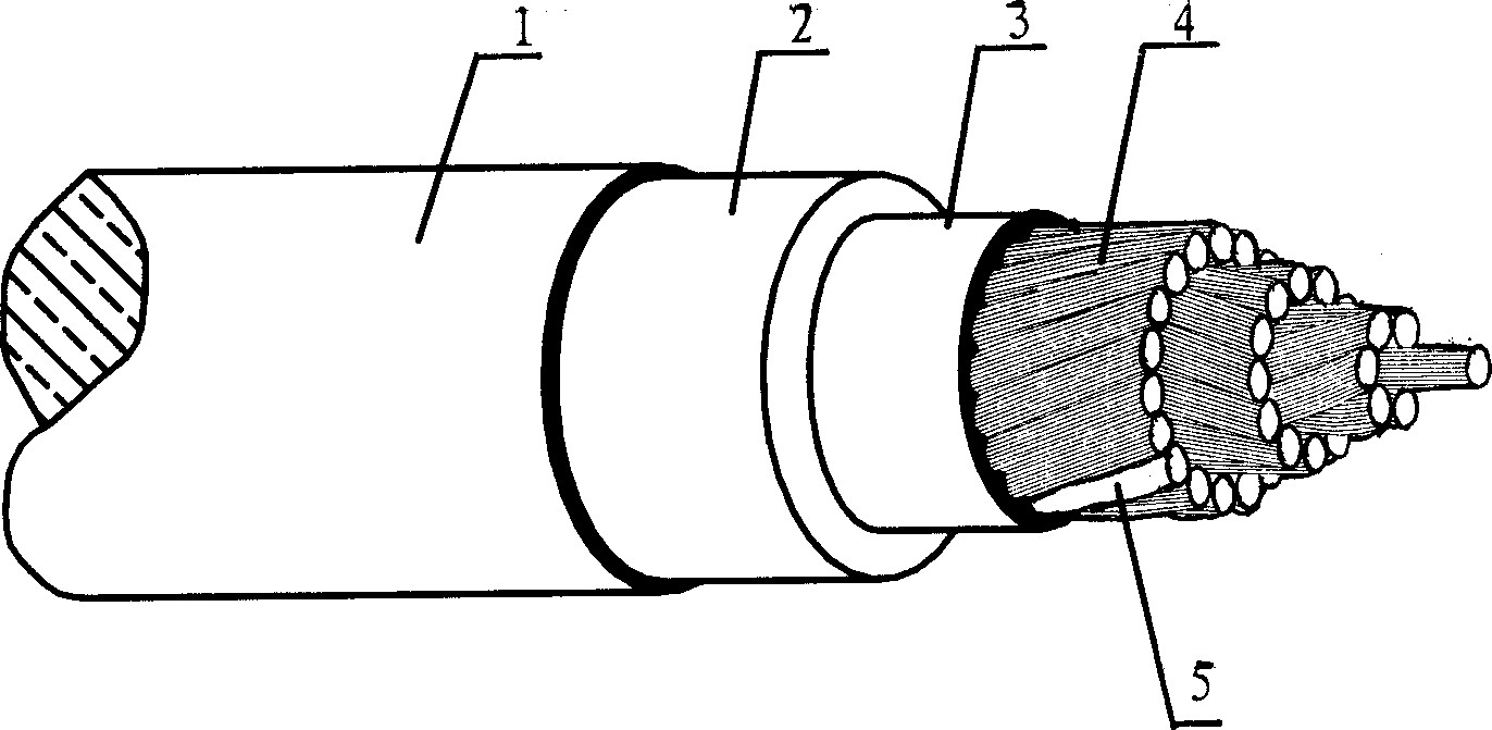Cable with processed conducting wire core specially for winding