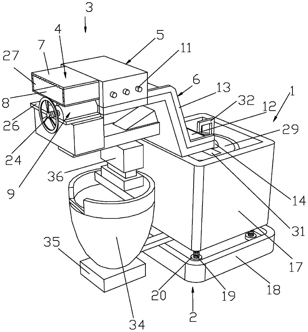 A packaging cardboard regeneration beating device
