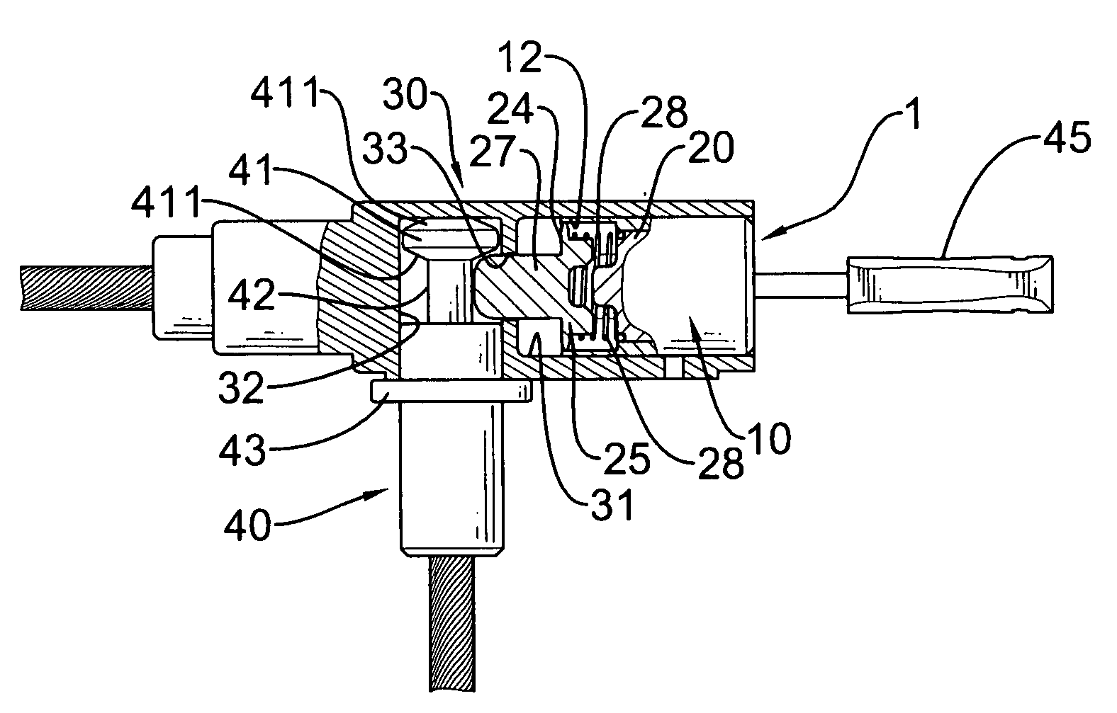Cable lock assembly to ensure stable linear movement of the latch bolt