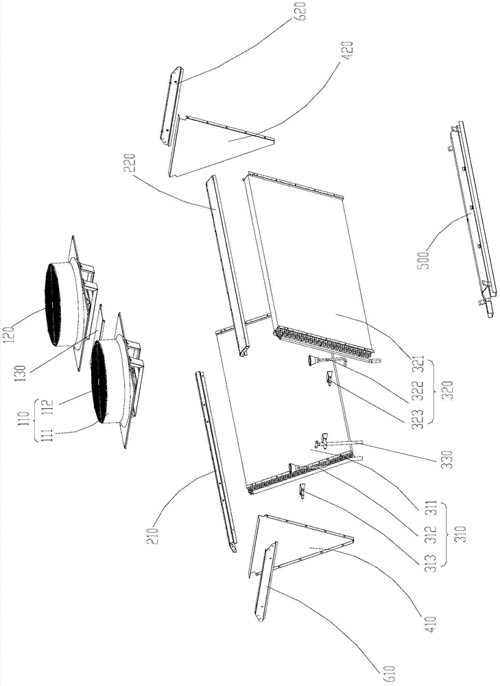 Air-cooled screw unit condenser structure and assembly method thereof