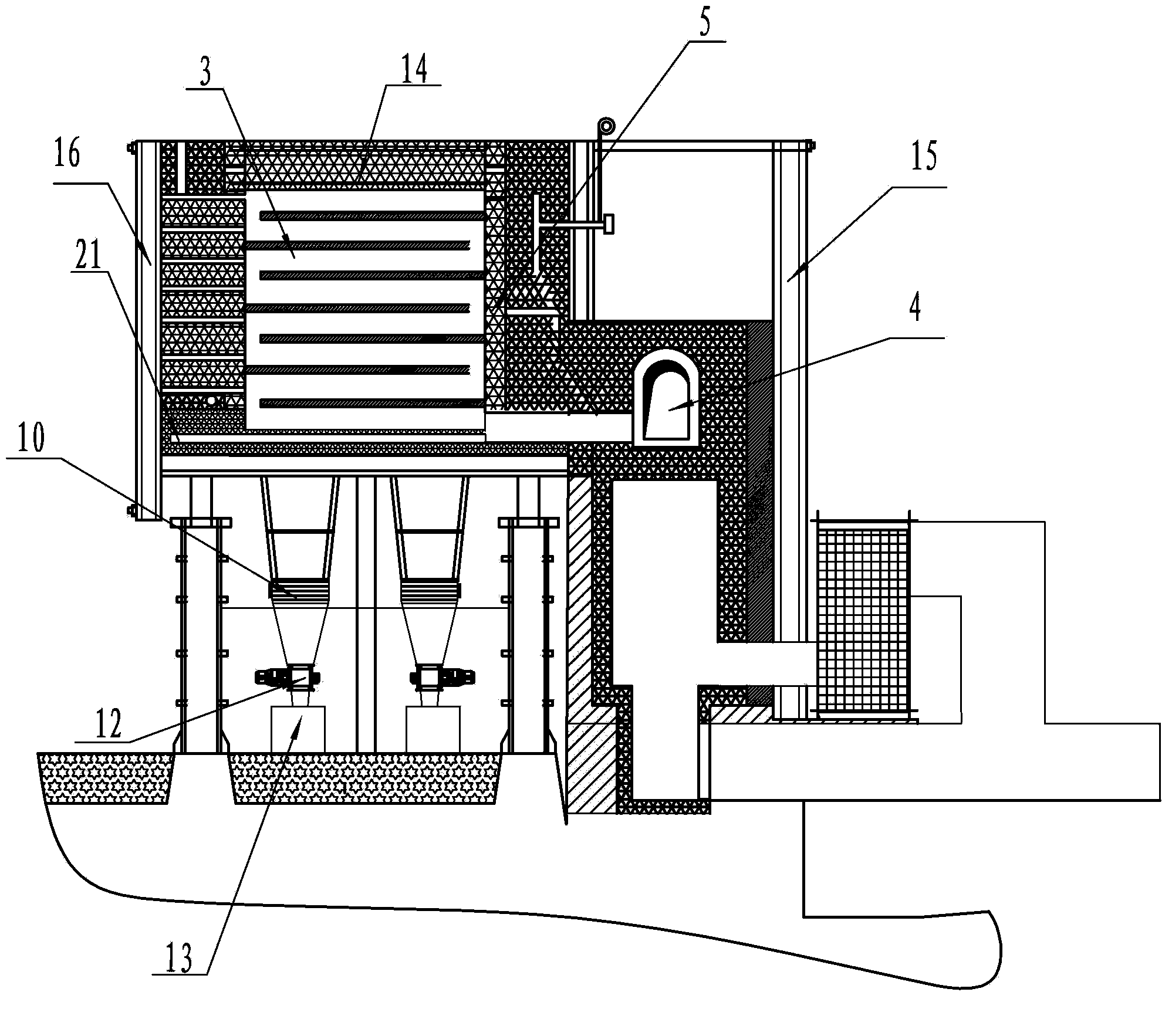 Pot-type carbon calciner