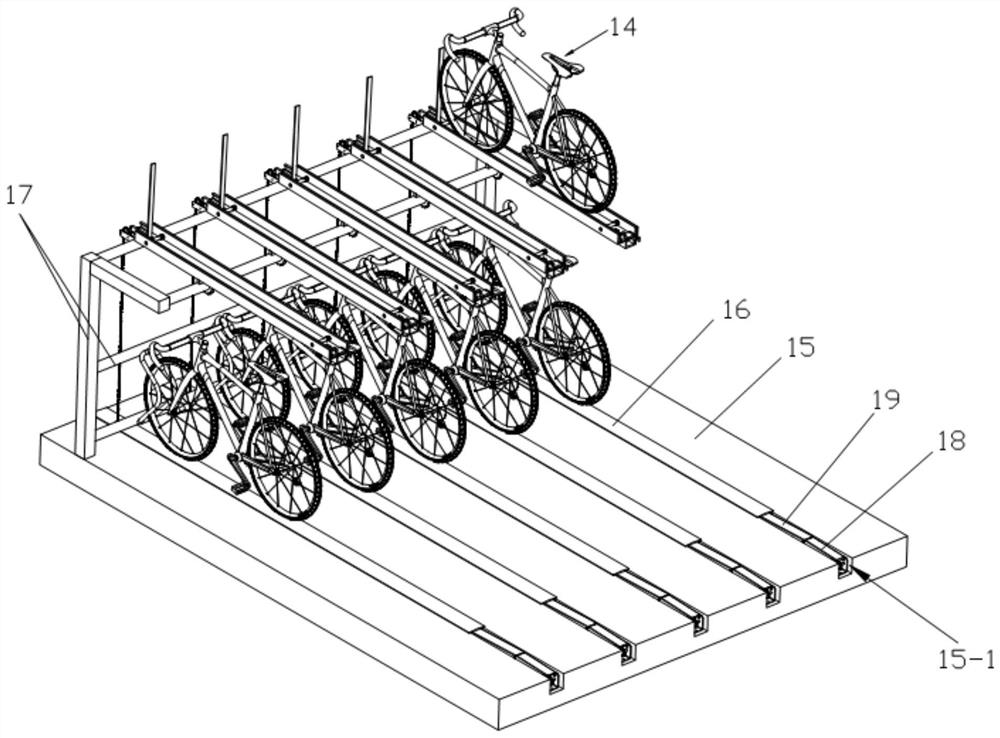 A three-dimensional parking device for bicycles