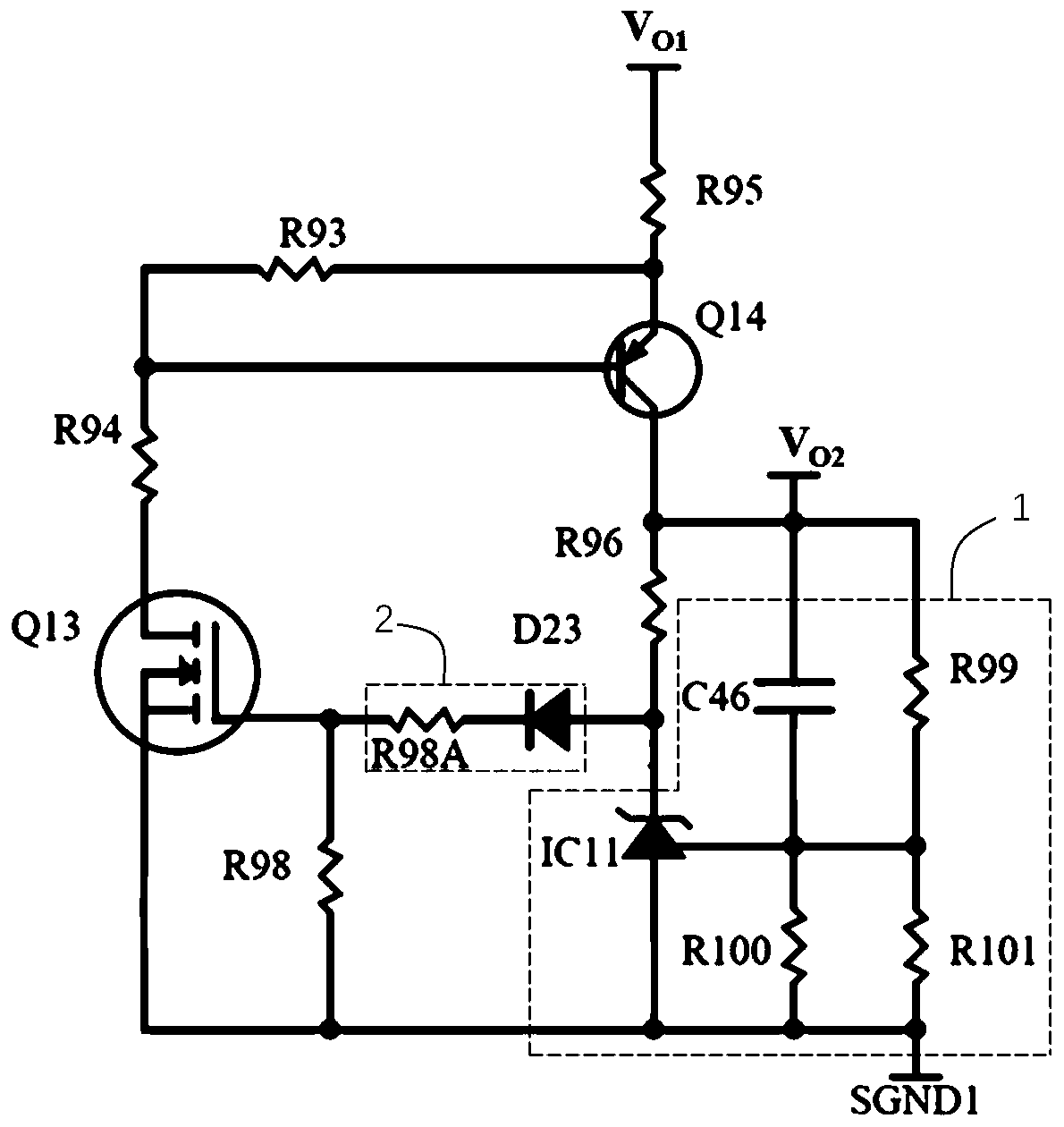 Quick energy transfer circuit and power supply