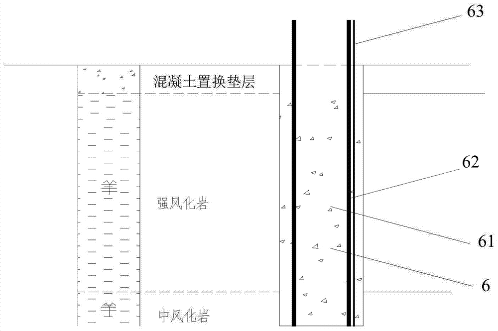 Foundation near foundation pit slope and reinforcement method thereof