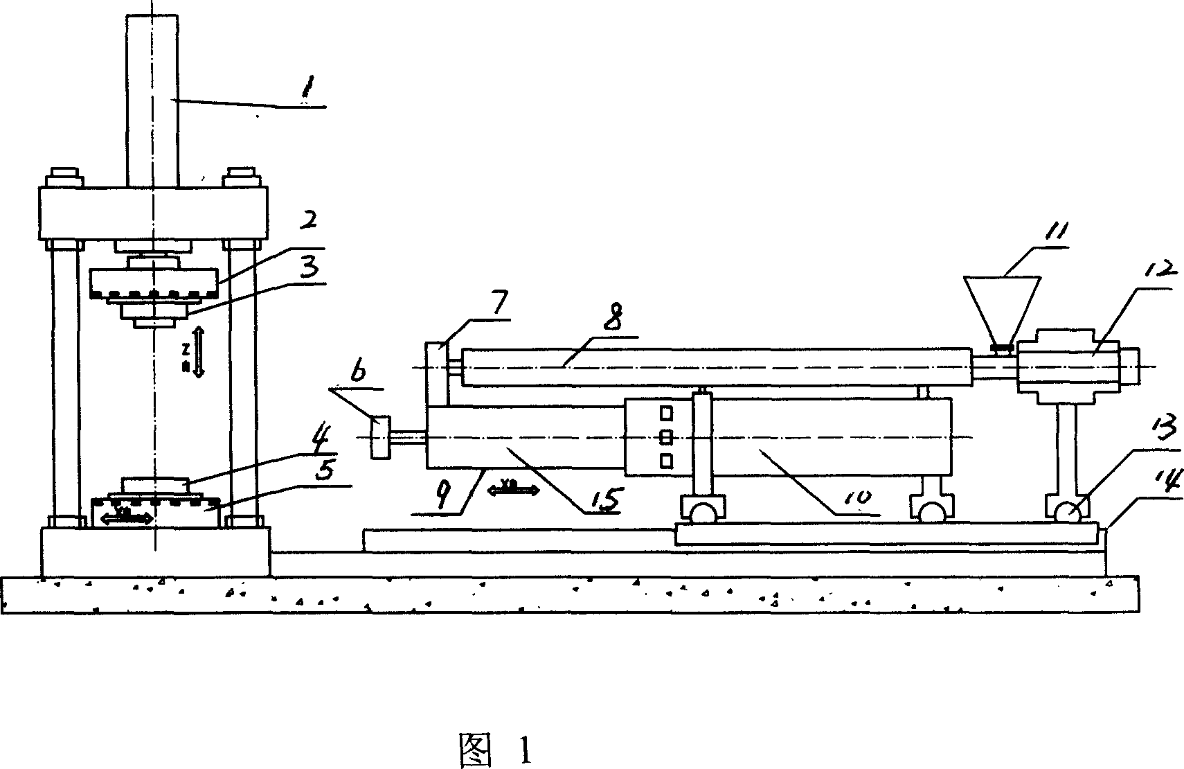 Apparatus and process for forming low-pressure and large-capacity digital-controlled extruding pouring plastic
