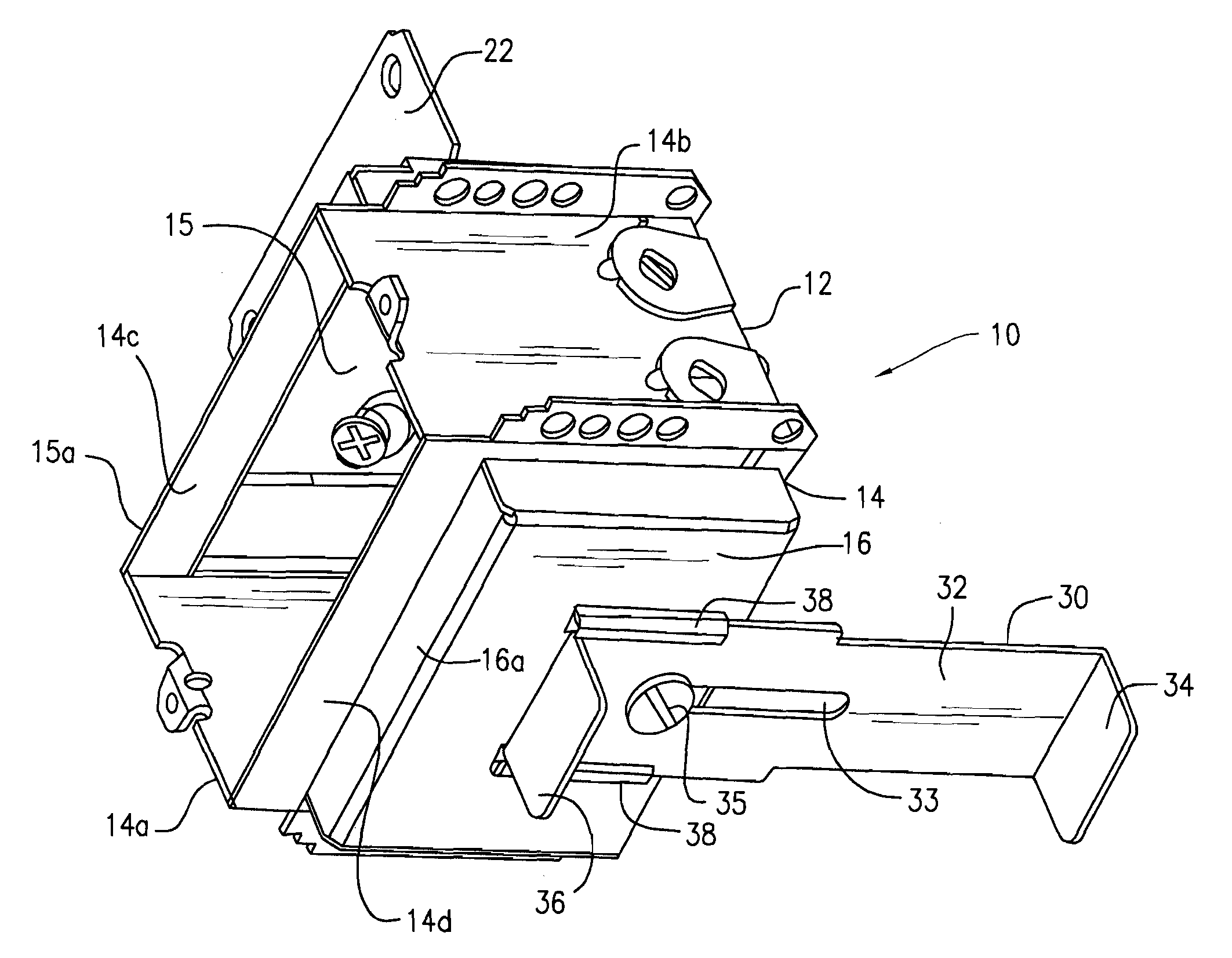 Electrical outlet box assembly for adjustable positioning with respect to a stud
