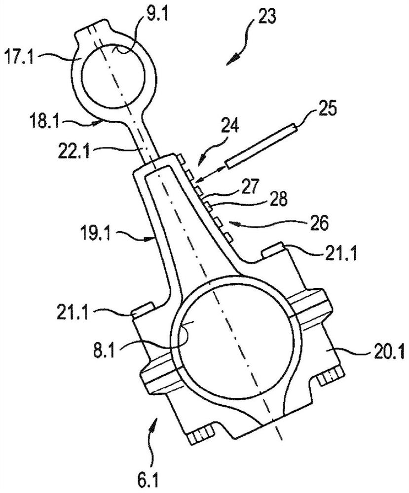 Sensor unit for a longitudinally adjustable connecting rod