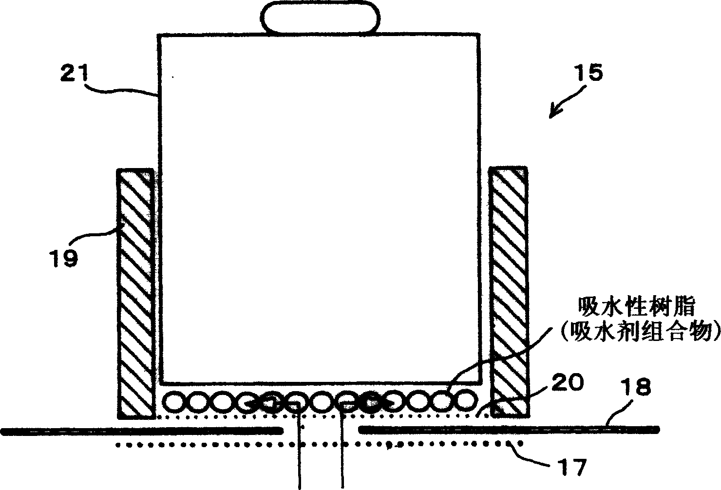 Water-absorbent composition,process for production thereof,absorbent and absorbing product