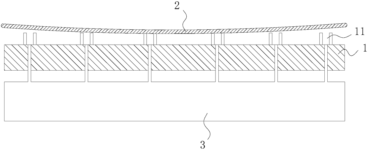 Absorption method of warped wafer and device using absorption method
