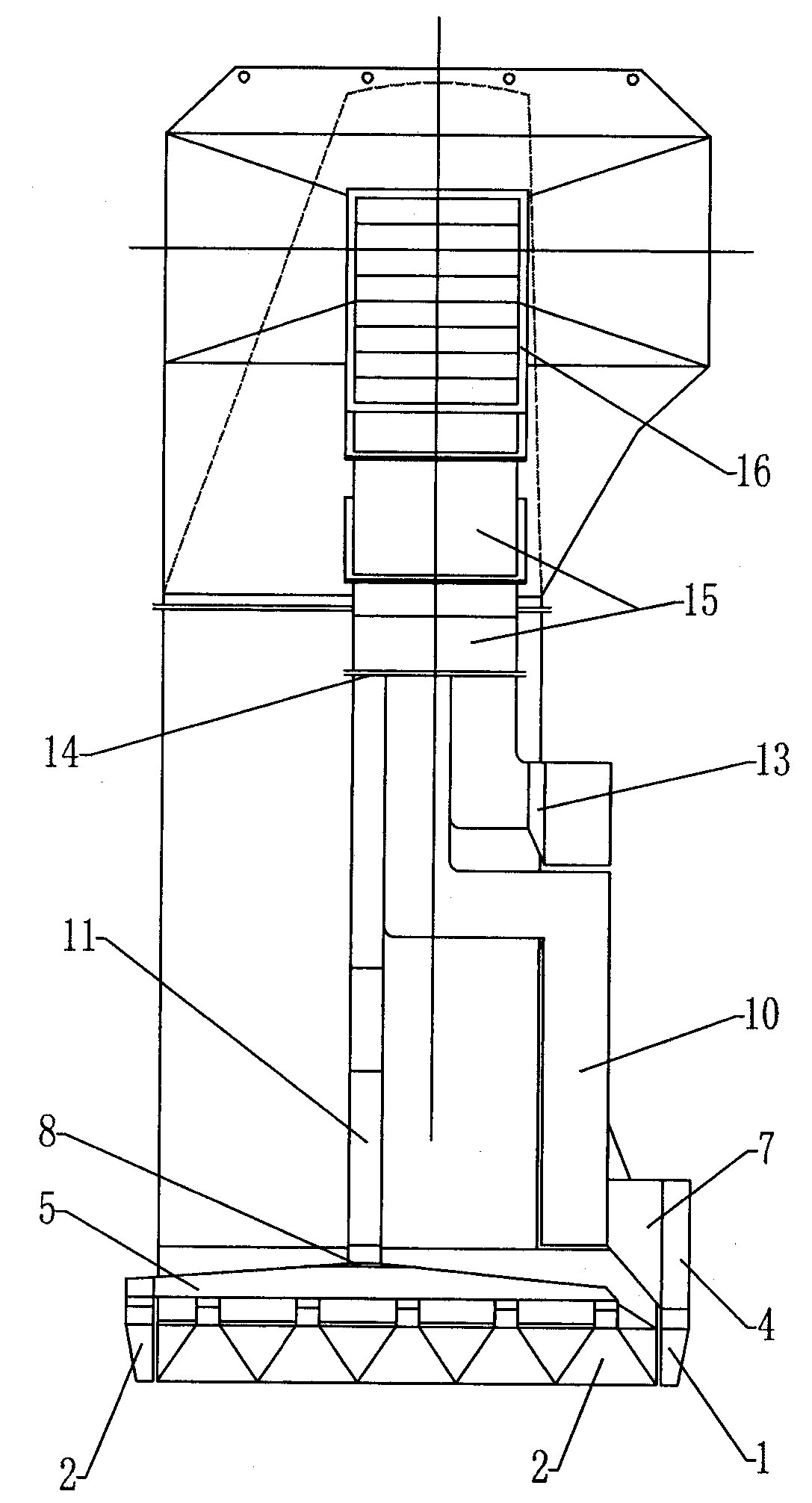 A mobile high-temperature smoke and dust waste gas flow field control device and process method