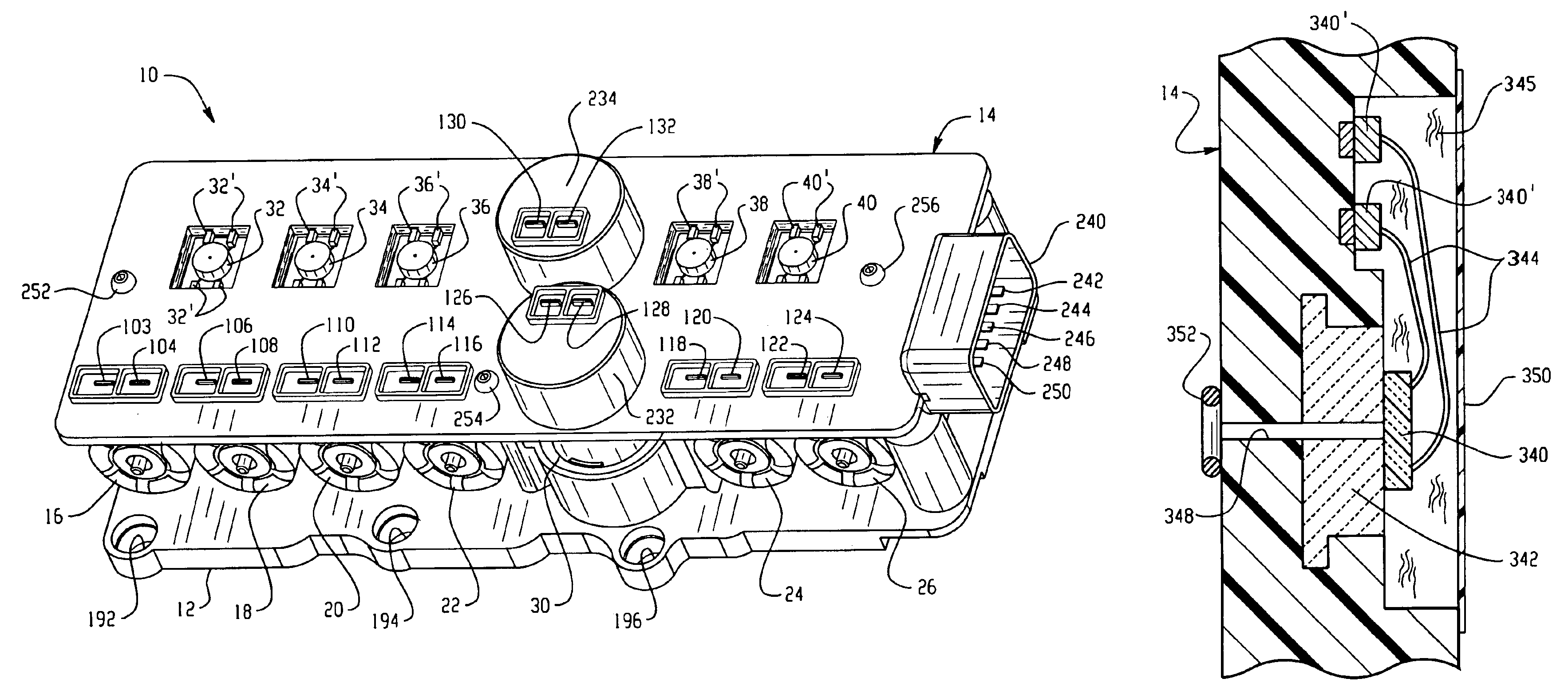 Electro-hydraulic manifold assembly with lead frame mounted pressure sensors