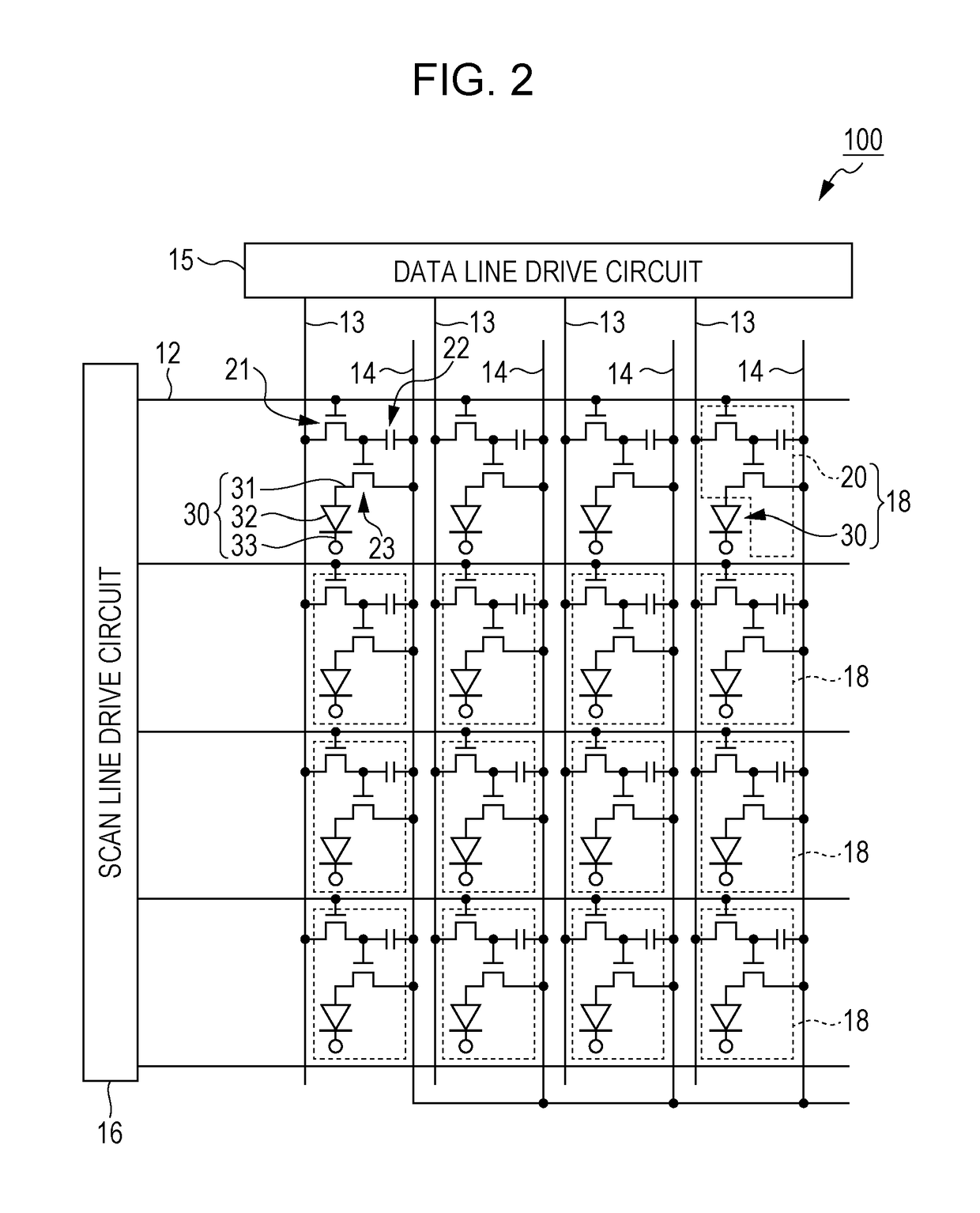 Display device having a substrate with a polygonal display area and an electronic apparatus