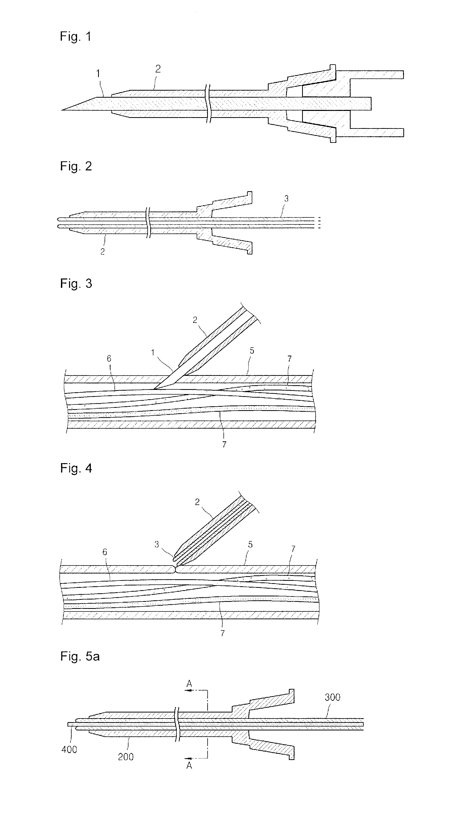 Catheter set comprising guide wire