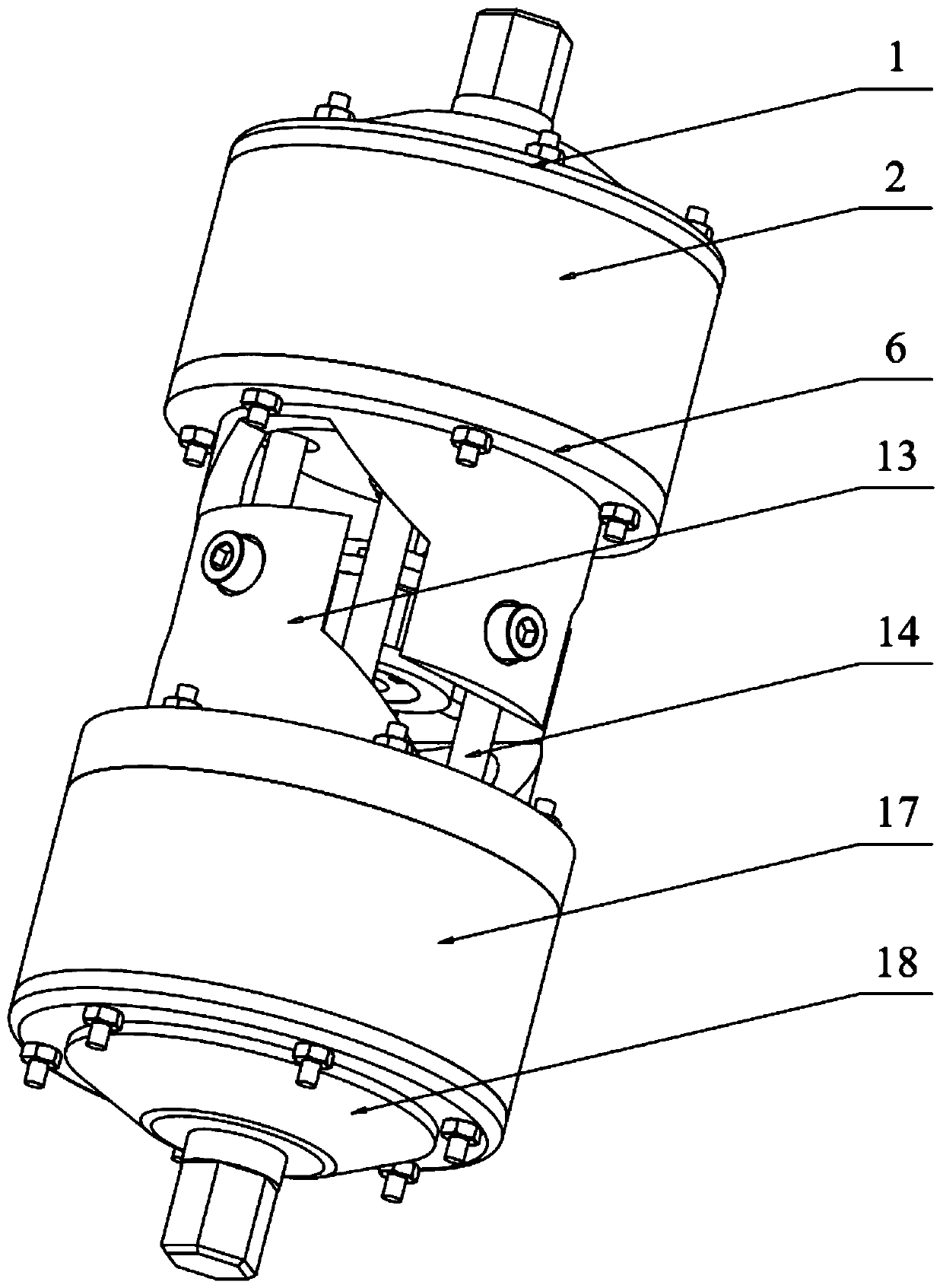 Universal joint type dimensional decoupling two-dimensional wireless passive sensor