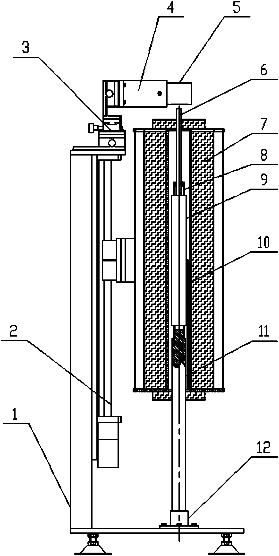 Device and method for measuring reheating linear shrinkage ratio of ultra-thin glass through laser method