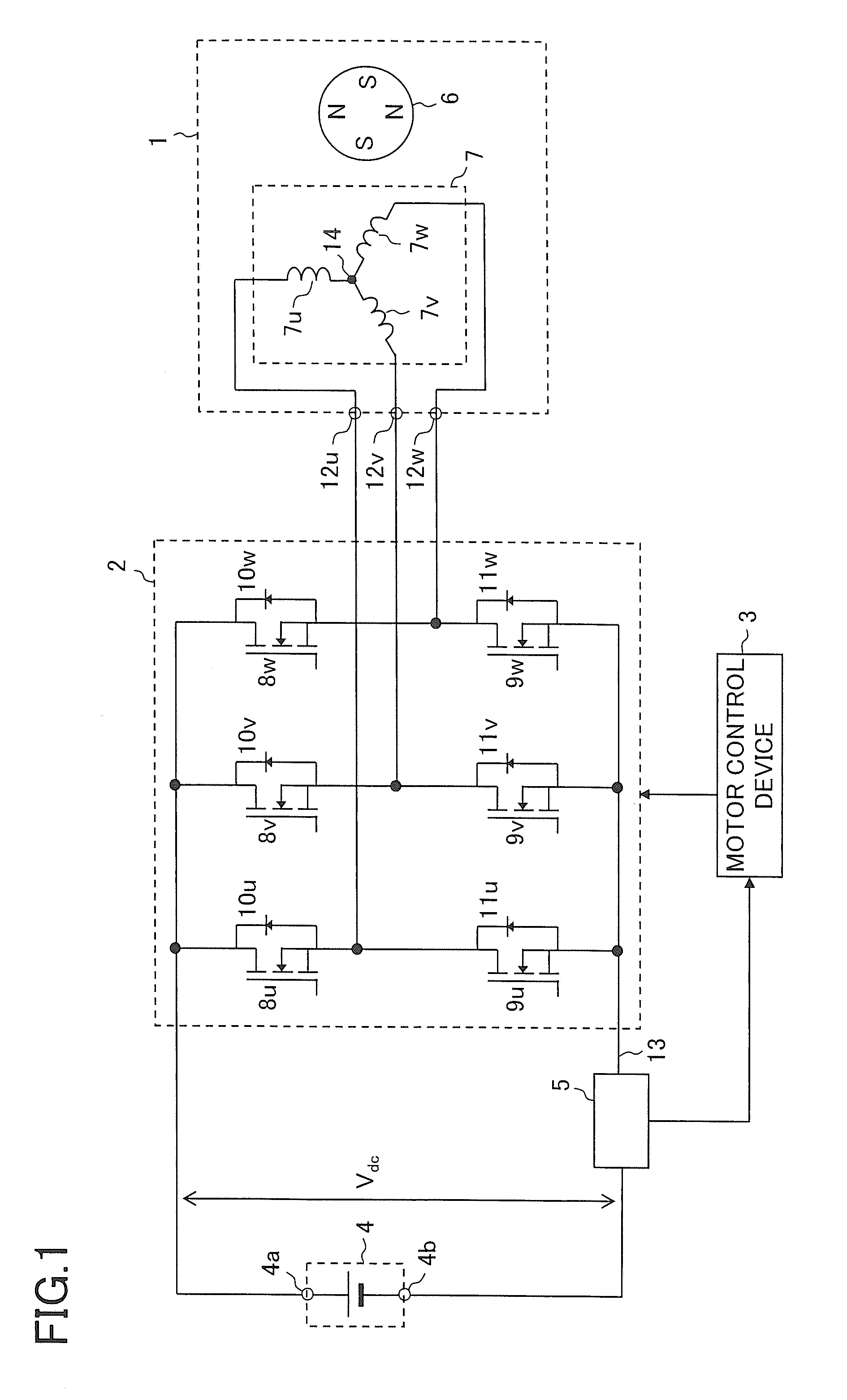 Motor control device, motor drive system and inverter control device