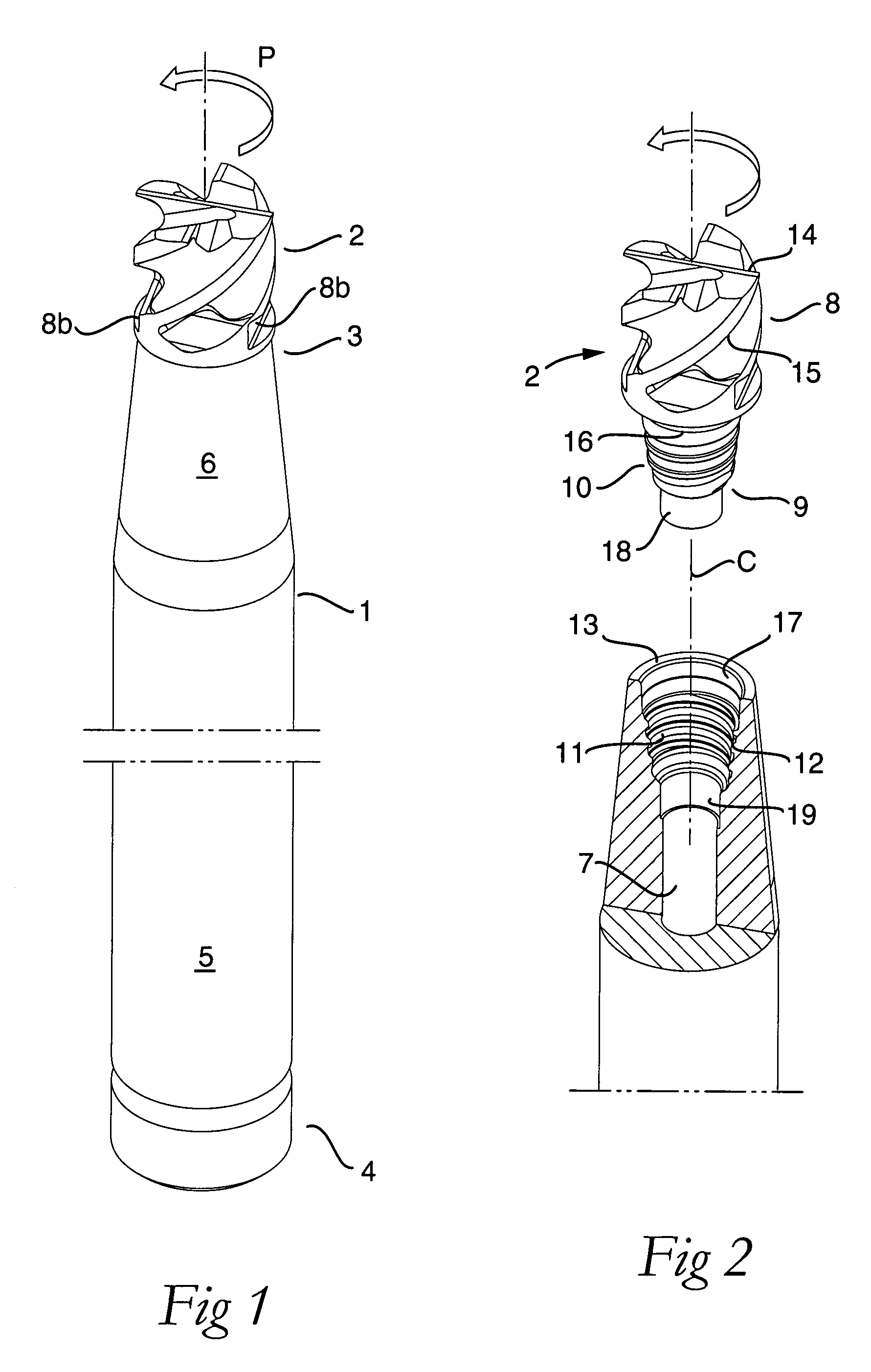 Tool for chip removing machining as well as a part and threaded joint therefor