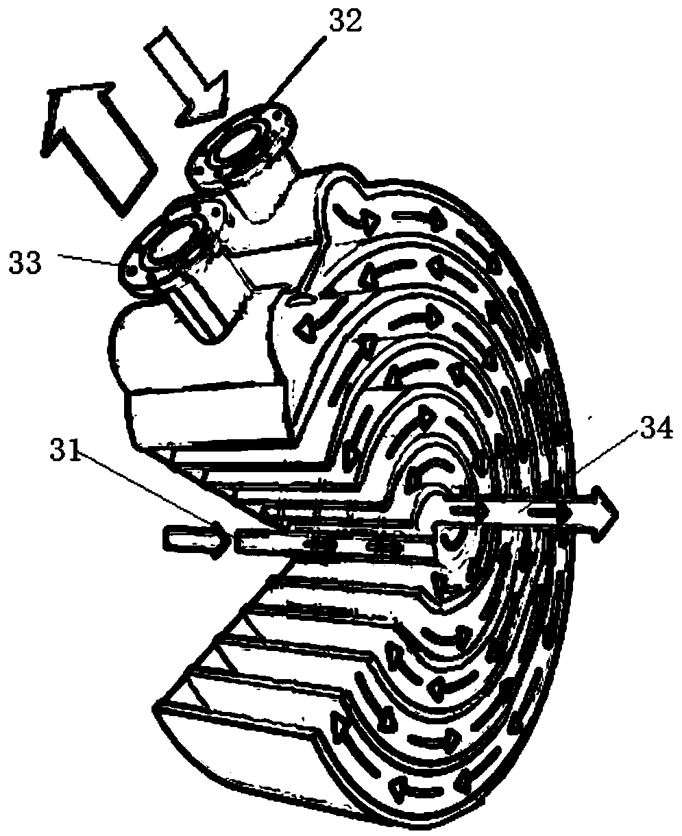 Spiral plate heat exchanger with protection function for sludge and working method thereof