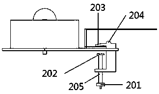 A device for fixing a radiometer or reference battery to an aluminum frame of a photovoltaic module