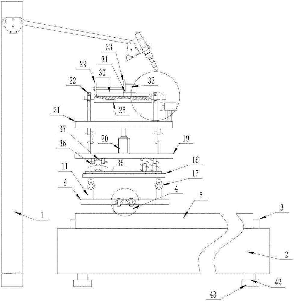 Overturning operation table for automobile sheet metal welding six-shaft mechanical hand