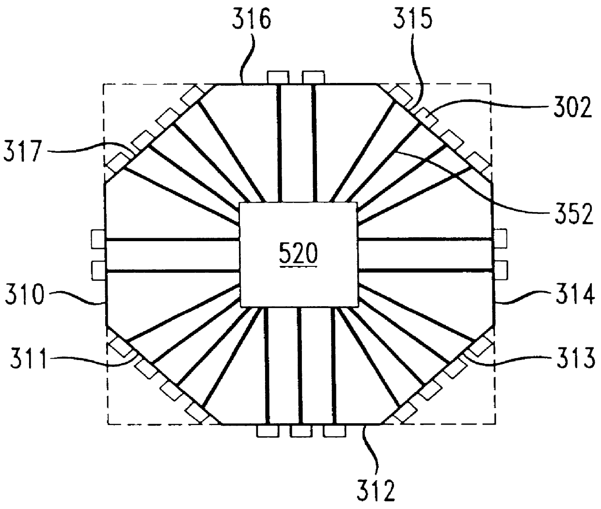 Integrated circuit having reduced probability of wire-bond failure