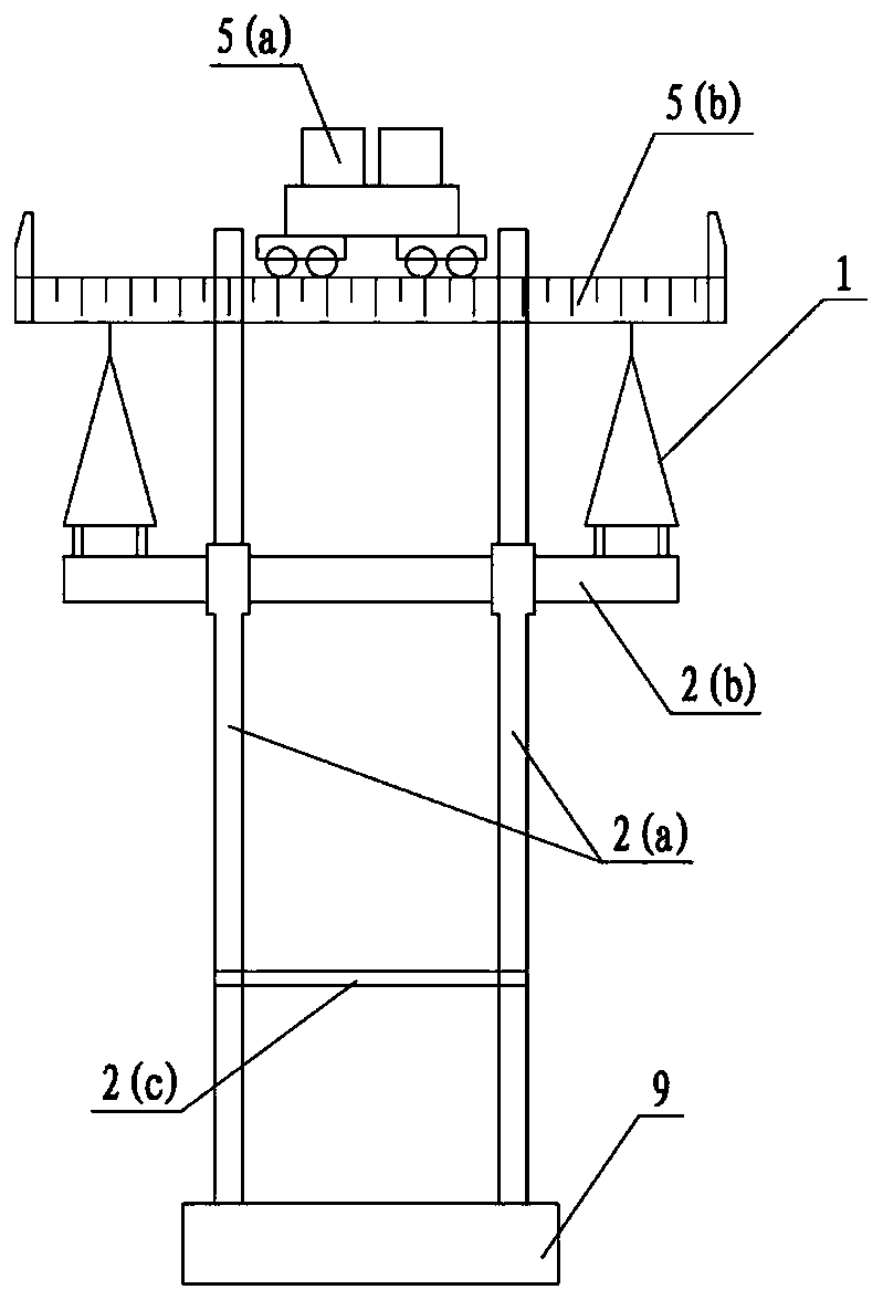 Double-working-surface integrated bridge girder erection machine without front supporting legs