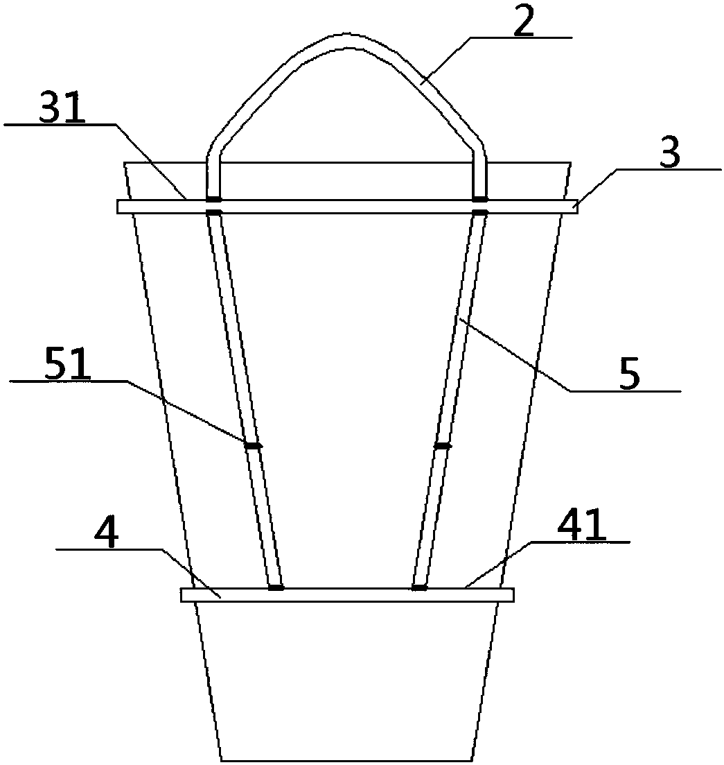 Lifting frame of water cup