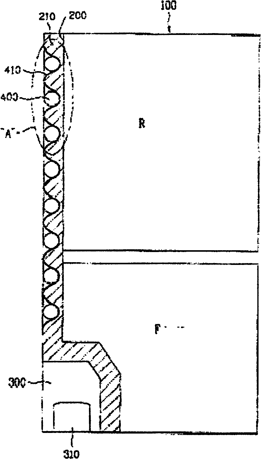 Heat release structure of direct cooling refrigerator
