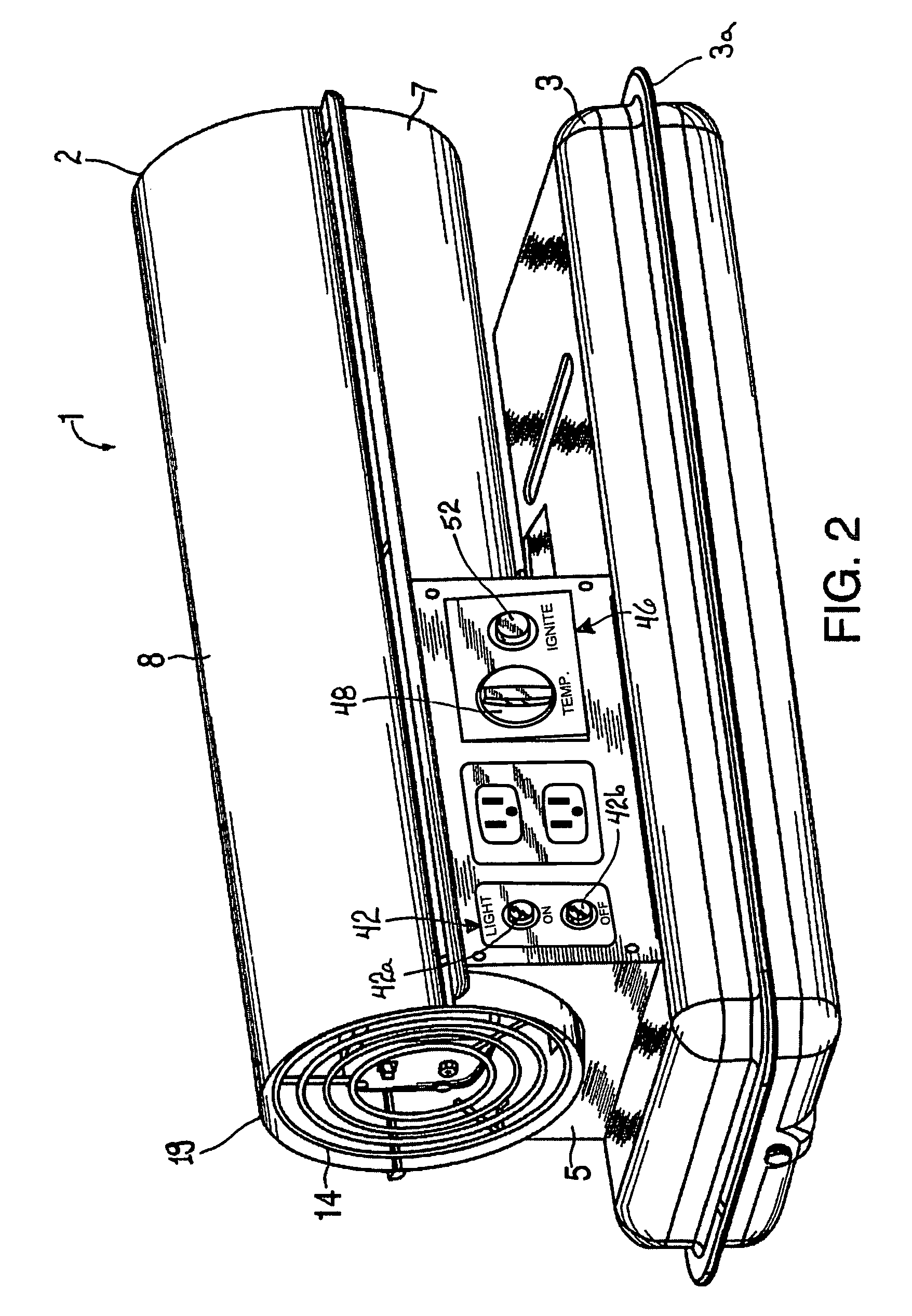 Forced Air Heater Including On-Board Source of Electric Energy