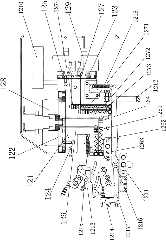 Double-faced automatic upper disk and lower disk weaving mechanism of underwear machine and pneumatic color spacing mechanism arm device