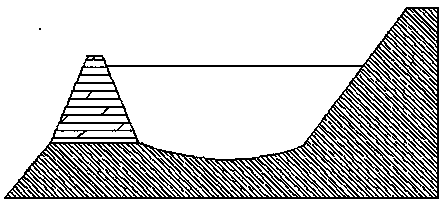 Dam body structure, component and reservoir