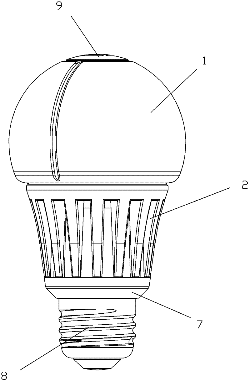 LED (Light-Emitting Diode) lamp bulb with good heat radiation