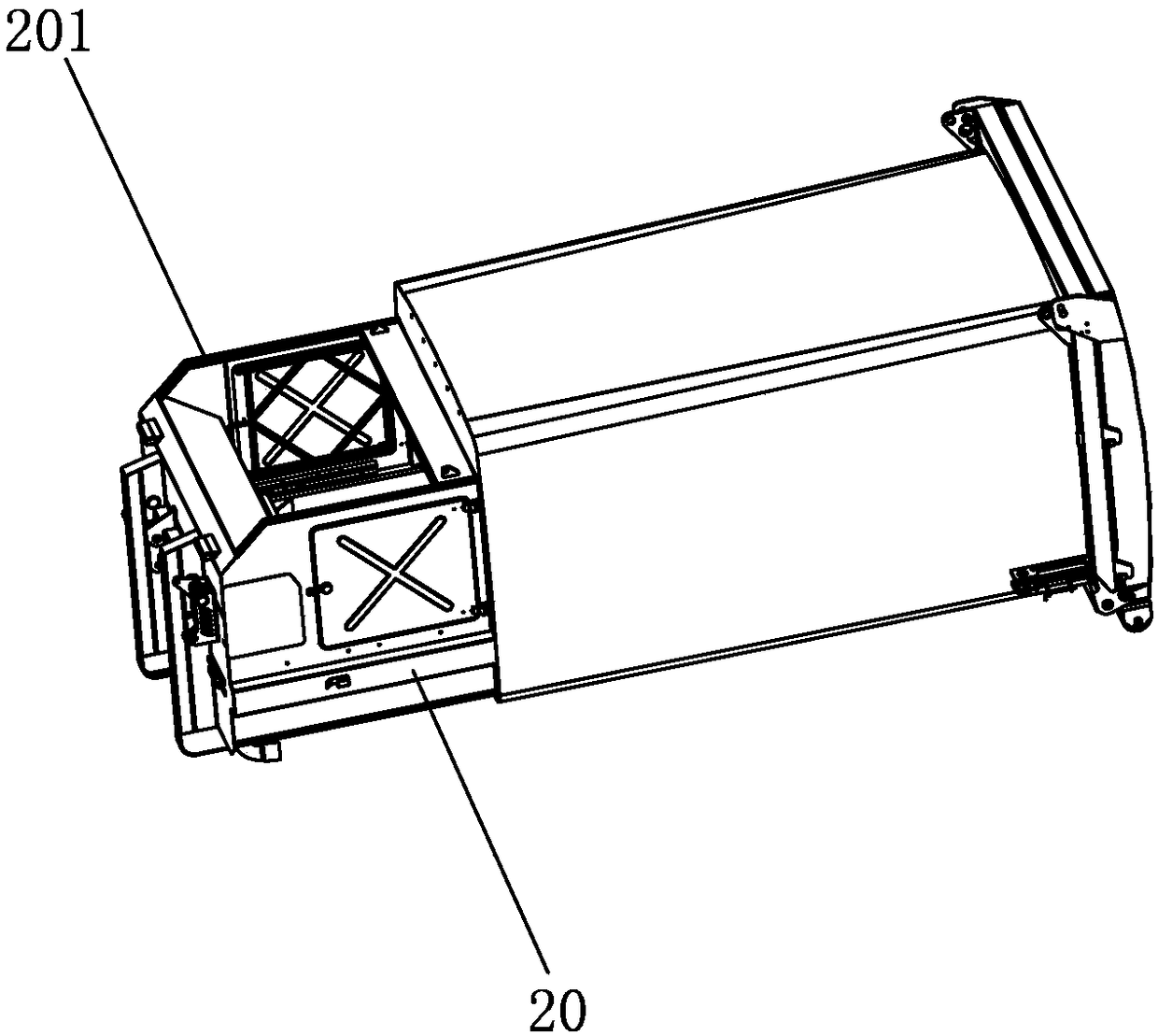 Door opening mechanism of waste compaction box