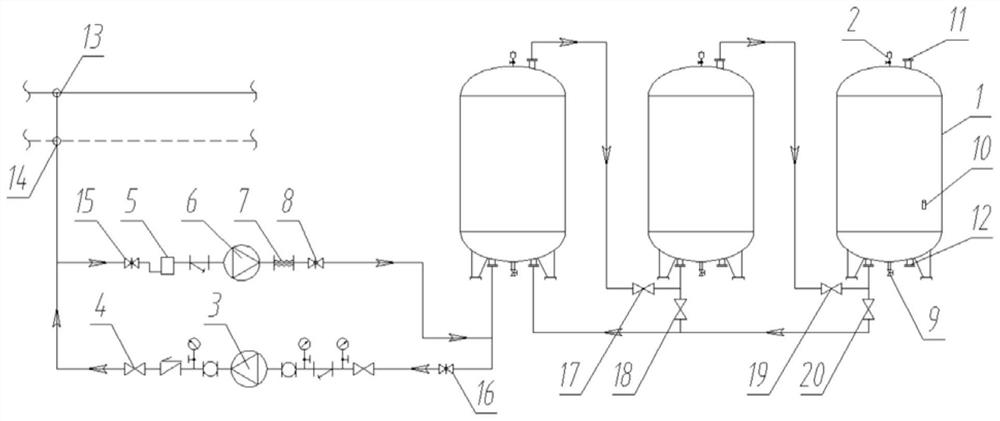 Recycling and recycling device for antifreeze refrigerant used in energy tower central air conditioning system