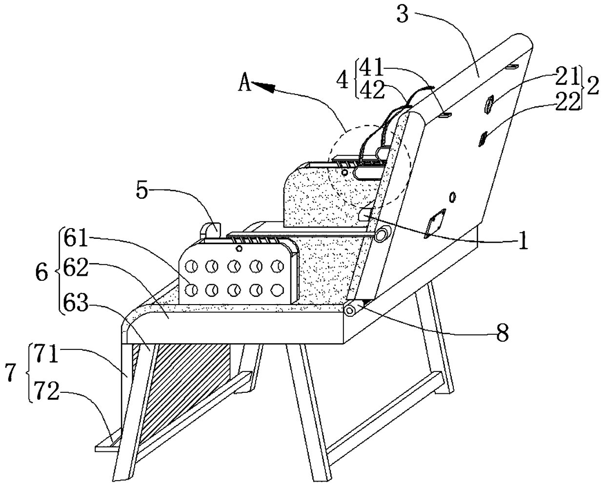 A seat capable of correcting a sitting posture