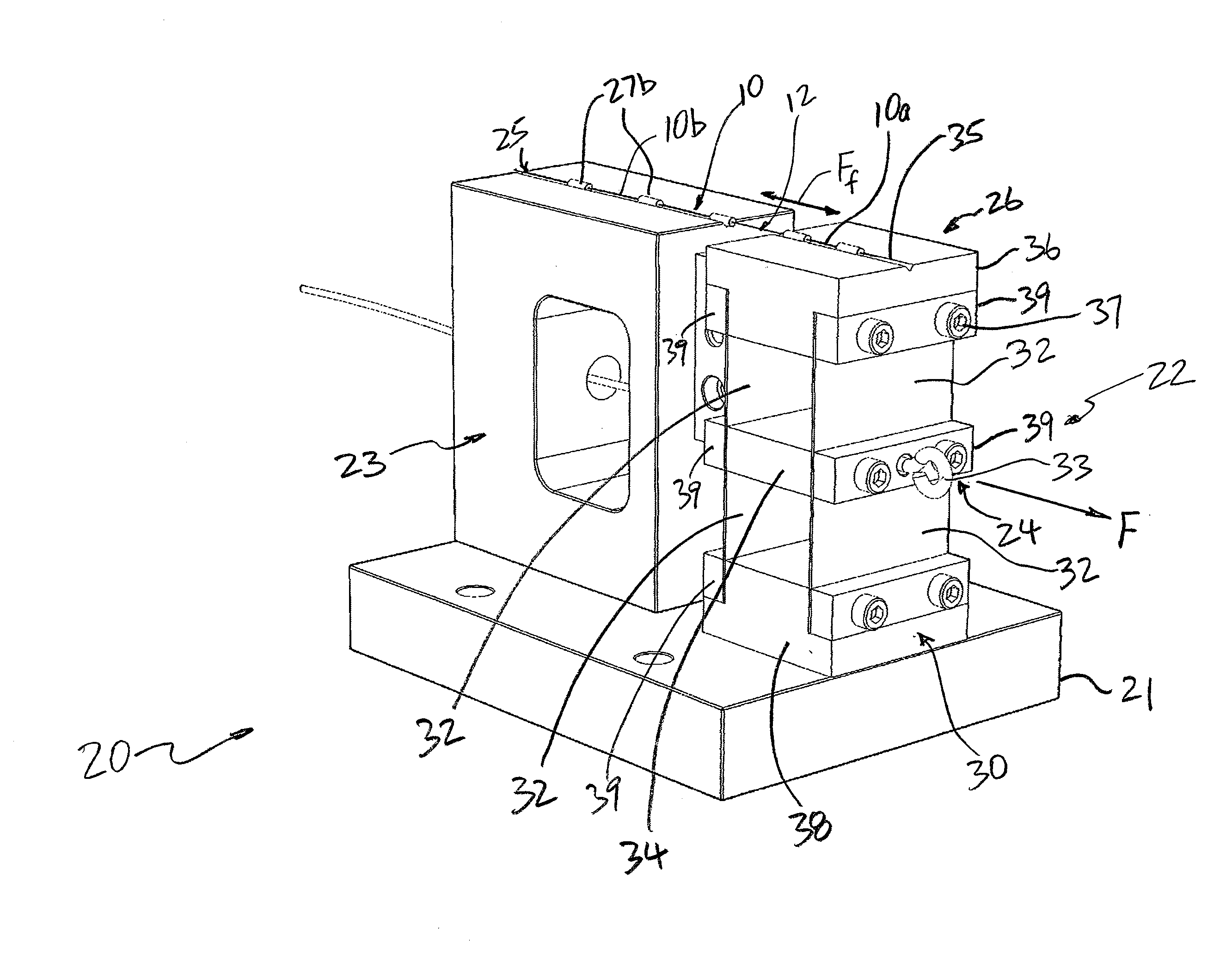 Tensioning device having a flexure mechanism for applying axial tension to cleave an optical fiber