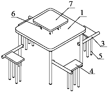 Foldable desk-chair structure