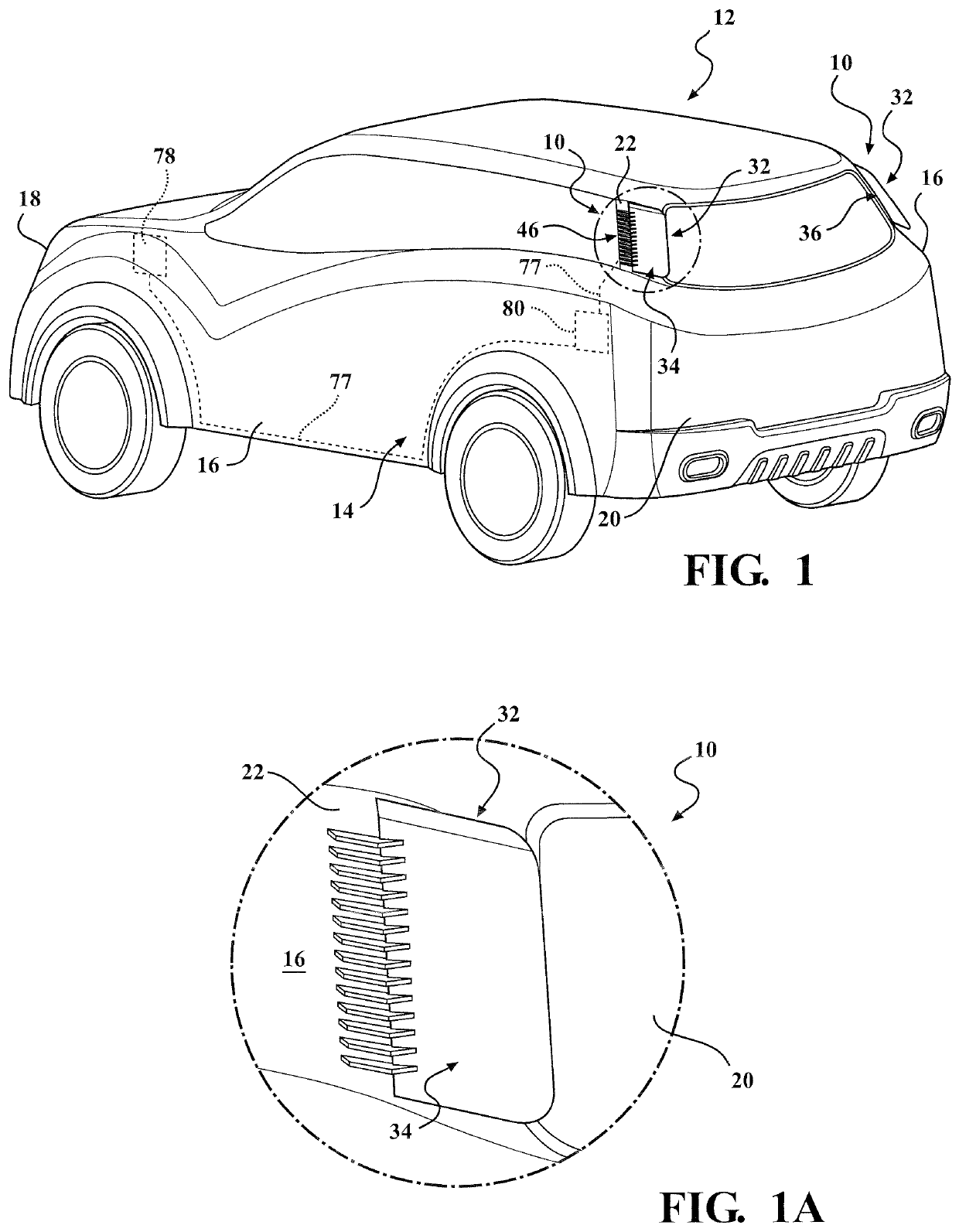 Applique with deployable aerodynamic surface