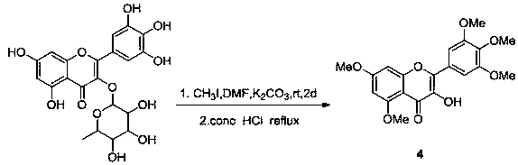 Triazole Schiff base Myricetin derivative containing thioether, preparation method and application thereof