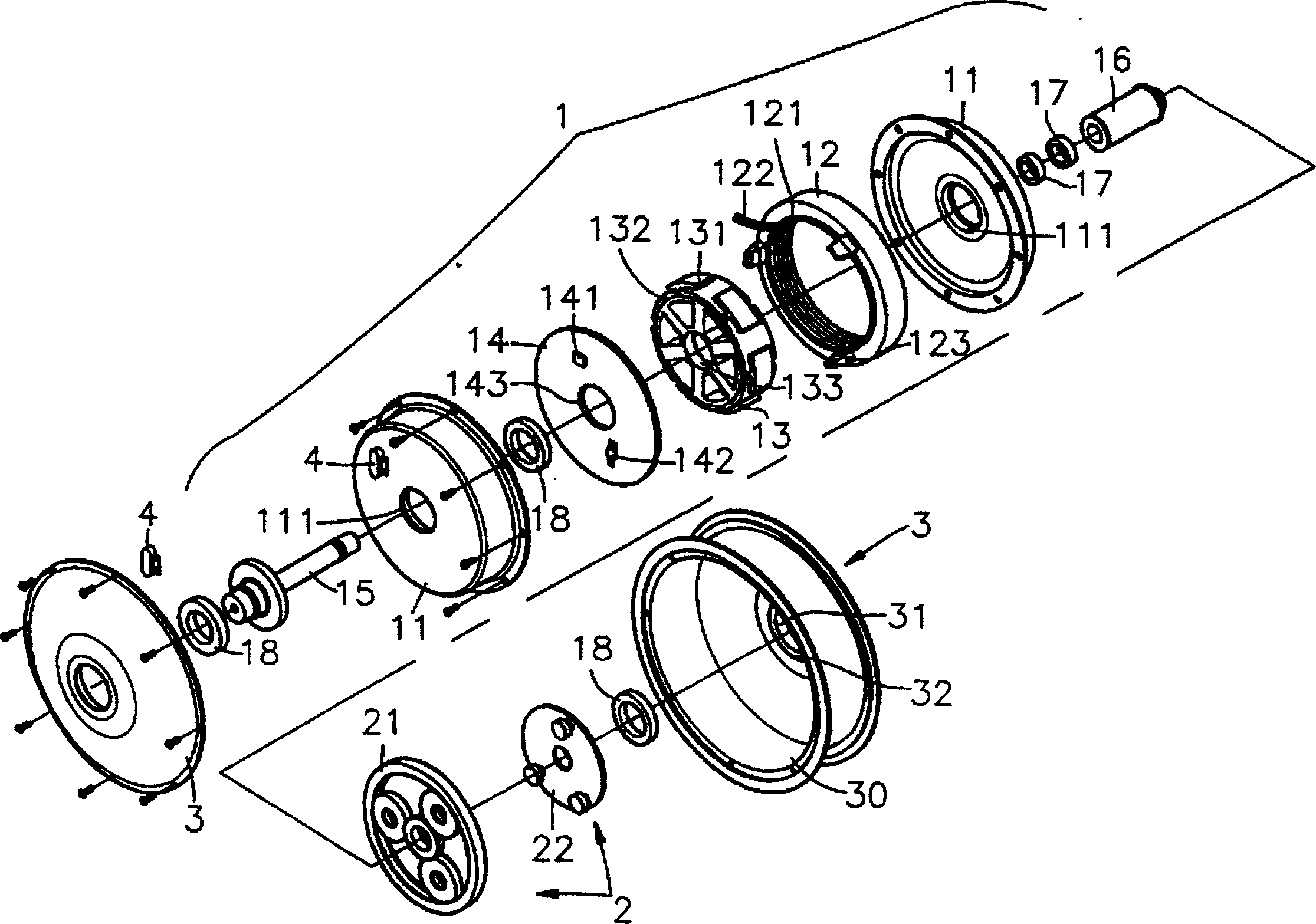 Auxiliary driving motor